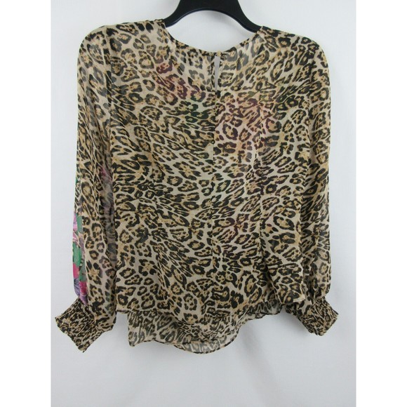 INC International Concepts Women's Plus Size Top Floral/Leopard Size 0X - Picture 5 of 6